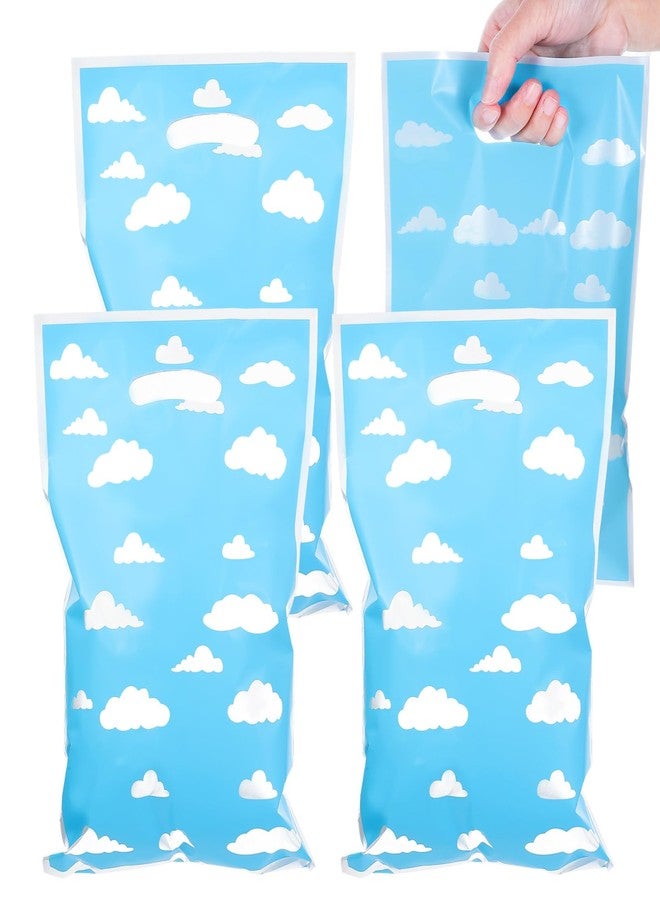 Aysatogc 50 Pcs Blue Cloud Gift Bags, Story Themed Goodie Bags with Handles Blue Sky White Clouds Gift Bag Party Favor Decorations for Boys Girls Kids Baby Shower Birthday Party Supplies - Image 1